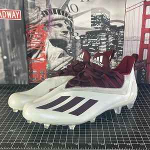 Adidas Adizero 21 Football Cleats Maroon White Men's Size 12 US FY8350 NEW